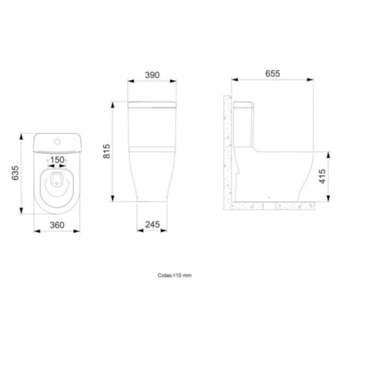 Vaso Sanitário Para Acoplar Slim Stone Celite - Imagem principal - 8193fcc5-c181-4bca-ae43-77a83b885a32