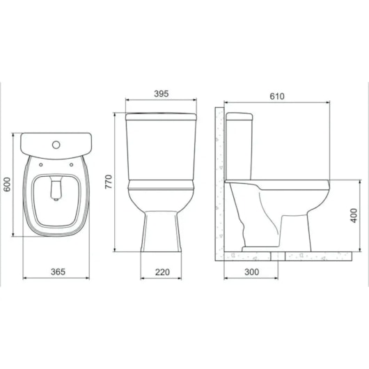 Vaso Sanitário Para Caixa Acoplada Avant Branco Incepa - Imagem principal - 38a67d92-2d19-4b32-b2ac-ddfb67400b89