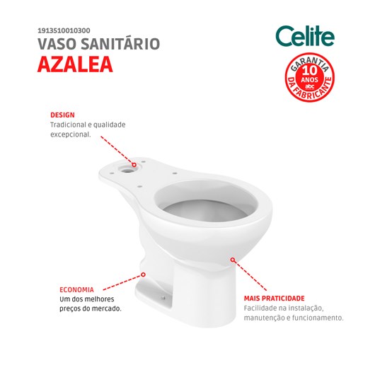Vaso Sanitário Para Caixa Acoplada Azálea Branco Celite - Imagem principal - c359b08b-7a50-4089-a978-edc30fa39298