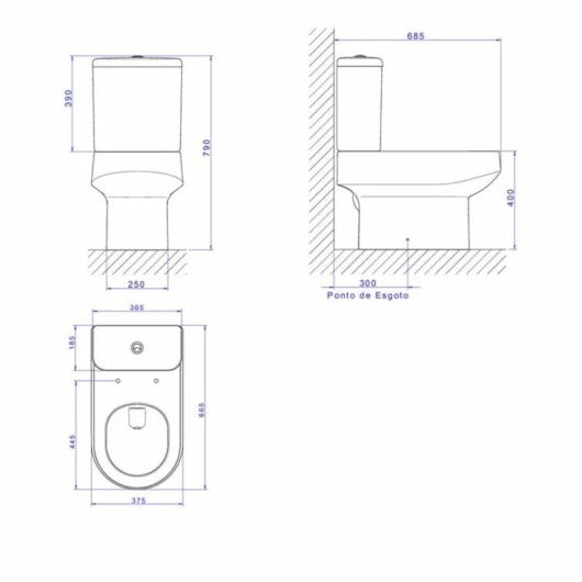 Vaso Sanitário Para Caixa Acoplada Carrara Ébano Deca - Imagem principal - 02871787-bf40-4cd7-a774-03c1ea97ae94