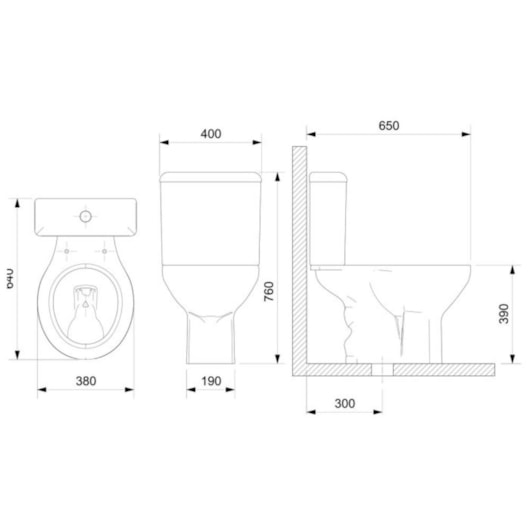 Vaso Sanitário Para Caixa Acoplada Cinza Prata Celite - Imagem principal - dbba04ce-ea39-4a06-a9d0-cb657459c653