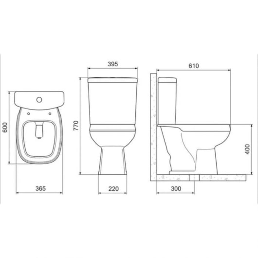 Vaso Sanitário Para Caixa Acoplada City Plus Cinza Prata Celite - Imagem principal - f9ae150f-6500-433d-baed-9c96ced8bed3
