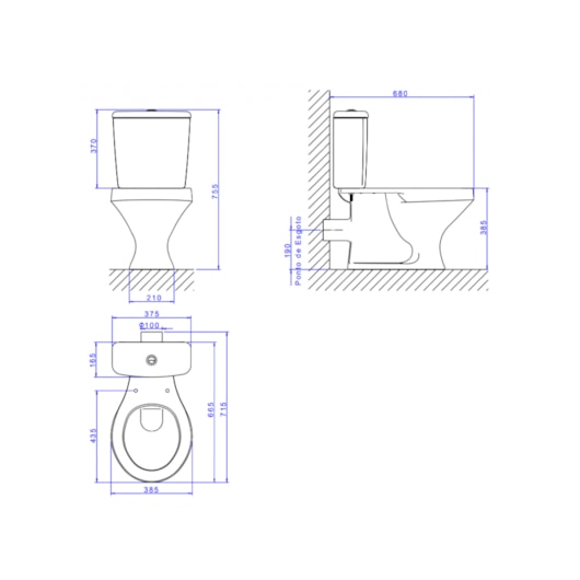 Vaso Sanitário Para Caixa Acoplada Com Saída Horizontal Ravena P900 Branco Deca - Imagem principal - 52745239-116e-4fe5-baed-875298bef430