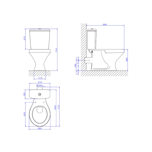 Vaso Sanitário Para Caixa Acoplada Com Saída Horizontal Ravena P900 Branco Deca - Imagem principal - 9b82c253-a18b-41e2-9f4f-804290bafe1d