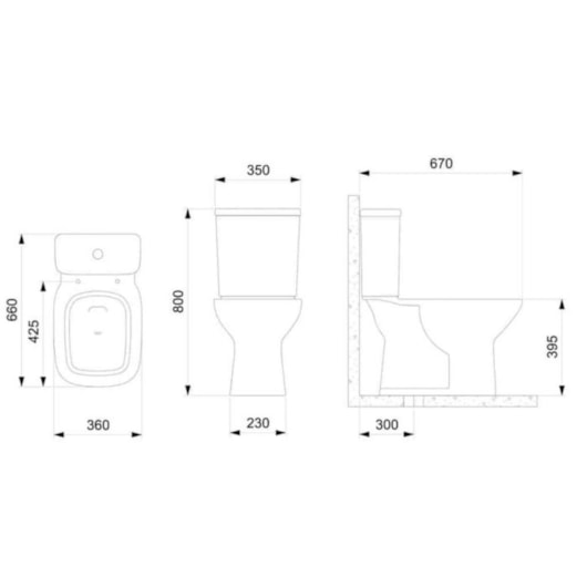 Vaso Sanitário Para Caixa Acoplada Debba Square Branco Roca - Imagem principal - 12019323-ab05-4095-866a-31dba9430716