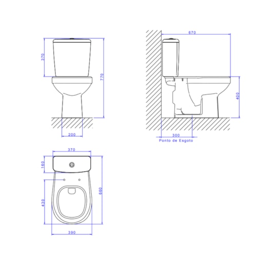 Vaso Sanitário Para Caixa Acoplada Fast P760 Branco Deca - Imagem principal - 7b13209d-84c4-46a9-a690-4ac706389c06