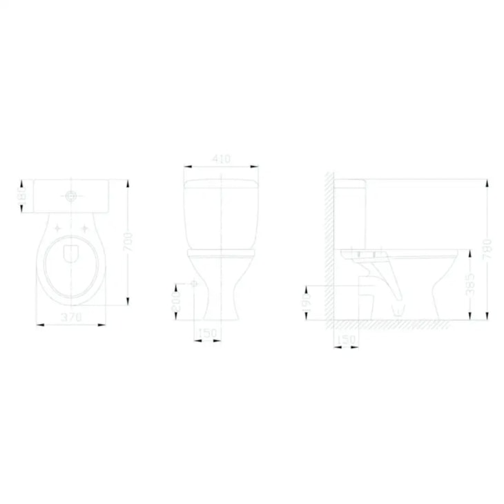 Vaso Sanitário Para Caixa Acoplada Saída Horizontal Flamingo Branco Incepa