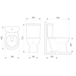 Vaso Sanitário Para Caixa Acoplada Thema Plus Cinza Incepa