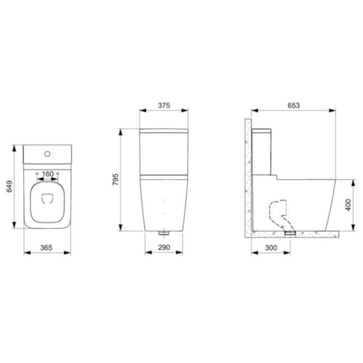 Vaso Sanitário Para Caixa Saída Dual Rimless Square Branco Roca - Imagem principal - cbd3b659-d8a5-4d30-abeb-c7c4e09d798e