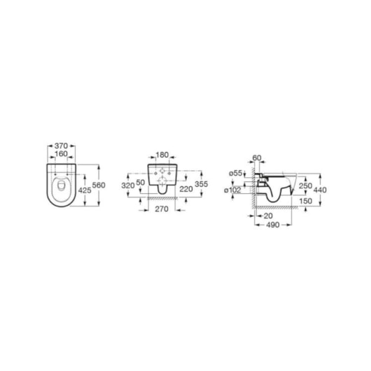 Vaso Sanitário  Suspenso Rimless Inspira Round Bege Roca - Imagem principal - 6653cd27-20e0-46b7-94f0-95a9e81b947f