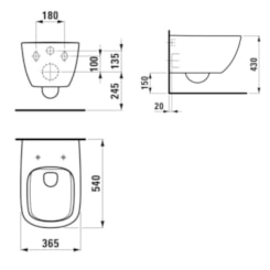 Vaso Sanitário Suspenso Rimless Palomba Branco Laufen