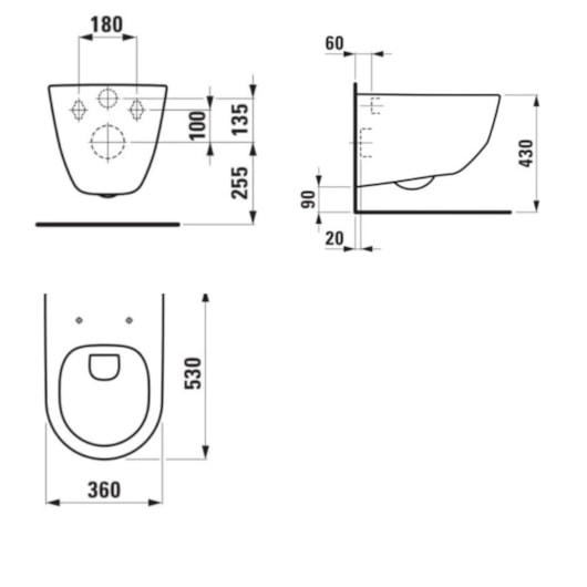 Vaso Sanitário Suspenso Rimless Pro Branco Laufen - Imagem principal - 20713a3d-d660-492f-83f1-8cdb7e1b3552