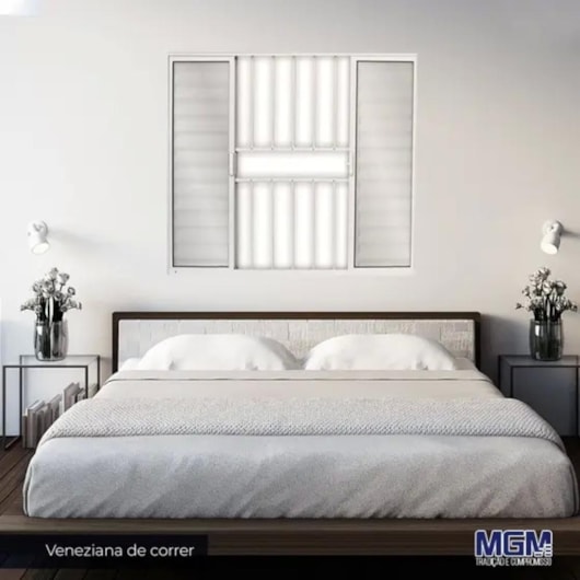 Veneziana 6 Folhas Liso Com Grade Alumínio Soft Branco MGM 120x150cm - Imagem principal - b7523209-6013-4a2a-9689-abf84283065a