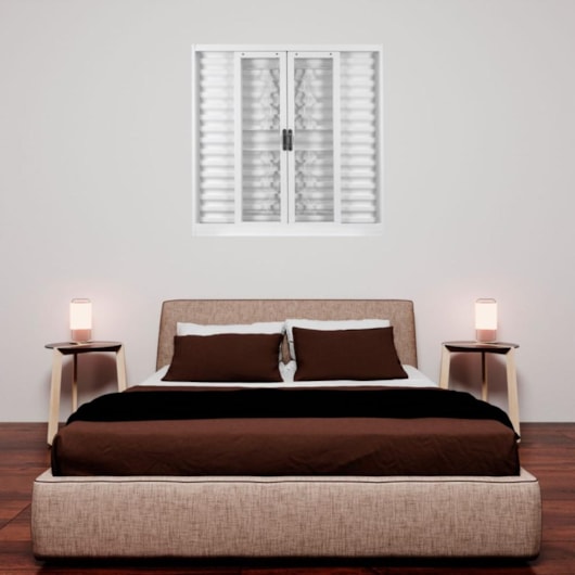 Veneziana 6 Folhas Vidro Liso Com Grade Elo Branco MGM 120x200cm - Imagem principal - e910e9ce-09cf-4ee3-8b82-ea431fabdc43