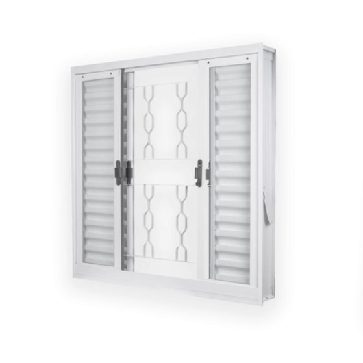Veneziana 6 Folhas Vidro Liso Com Grade Elo Branco MGM 120x200cm - Imagem principal - a8251842-8a06-4ff3-afb1-79dee8c1280a
