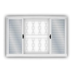 Veneziana 6 Folhas Vidro Liso Com Grade Elo Branco MGM 120x200cm