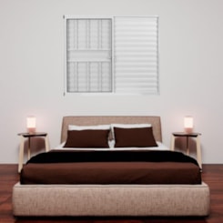Veneziana De Correr De Alumínio Soft Plus 3 Folhas Branco MGM 100x120cm
