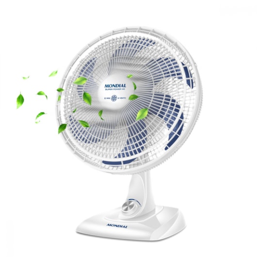 Ventilador Super Power VS Branco E Azul Mondial 40cm 127V 140W - Imagem principal - 4819b82c-3bea-4266-89bc-2f670ef8fd72