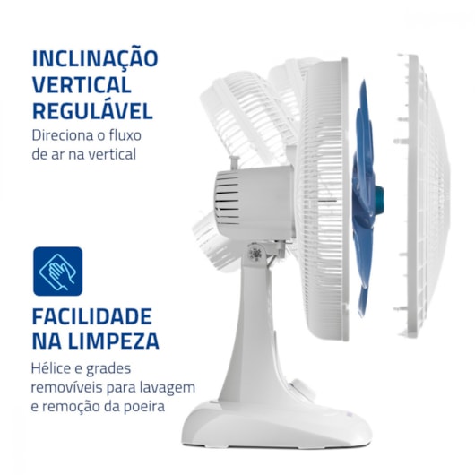 Ventilador Super Power VS Branco E Azul Mondial 40cm 127V 140W - Imagem principal - 76bcc6ce-fef6-4381-b7bc-af66f3bbc5ef