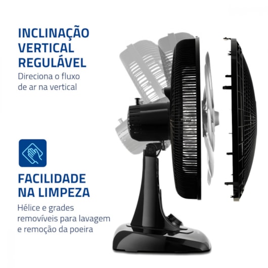 Ventilador Super Power VSP Preto E Prata Mondial 40cm 127V 140W - Imagem principal - 0df554cd-aa74-4dc9-8797-567856fc9884