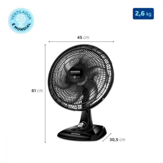 Ventilador Super Power VSP Preto E Prata Mondial 40cm 127V 140W - Imagem principal - e01e7101-994b-4ecc-8e6a-cebf9b658cfb