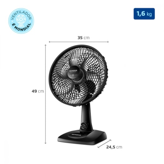Ventilador Super Power VSP30B Preto Mondial 30cm 127V 60W - Imagem principal - 1089a651-5eee-4a72-8f6e-1eee93843ae0