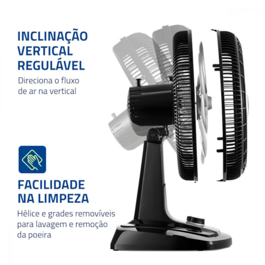 Ventilador Super Turbo 8 Pás Preto E Prata Mondial 40cm 127V 140W - Imagem principal - dca16e57-8551-4798-82f5-a4a9f8c32c33