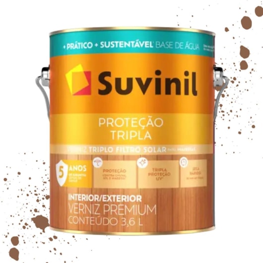 Verniz Proteção Tripla Base Agua Natural Suvinil 3,6L - Imagem principal - b9d8175e-332f-4781-aa67-5ad0a1e3bbf9