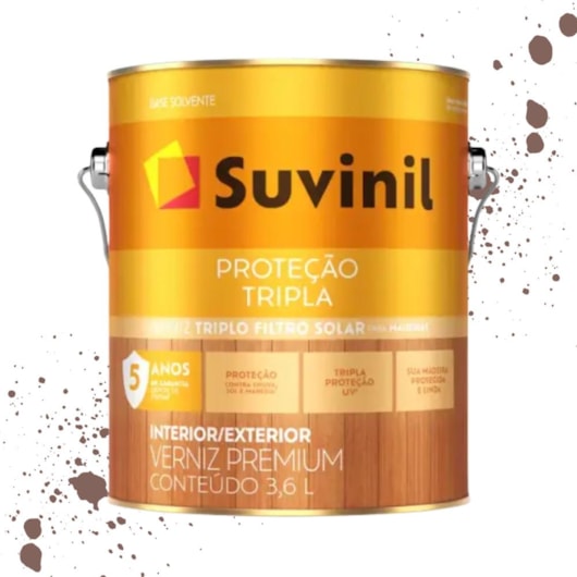Verniz Proteção Tripla Brilhante Imbuia Suvinil 3,6L - Imagem principal - 22ff8406-3a99-447c-b226-9557289c9152