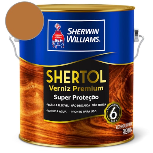 Verniz Shertol Brilhante Canela Sherwin Williams 3,6L - Imagem principal - 3594b187-9f1f-404b-9cf7-27d6f133b17e