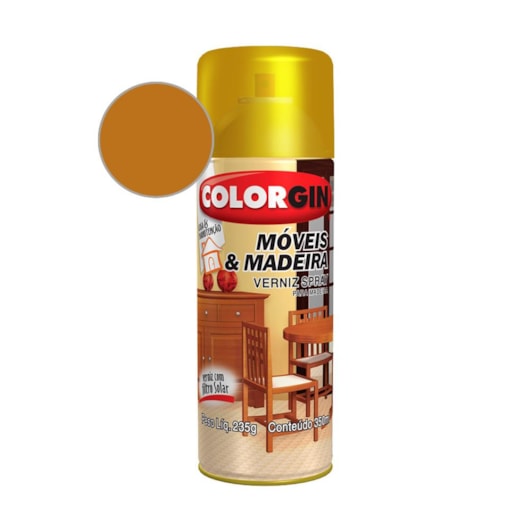 Verniz Spray  Brilhante Móveis E Madeira Imbuia Colorgin 225g - Imagem principal - 4c0f0ce3-fa12-422f-85e5-39b76e90577b