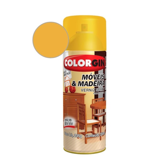 Verniz Spray  Brilhante Móveis E Madeira Natural Fosco Colorgin 235g - Imagem principal - cbe59294-de1c-4dc8-a5eb-2cb35d470d85